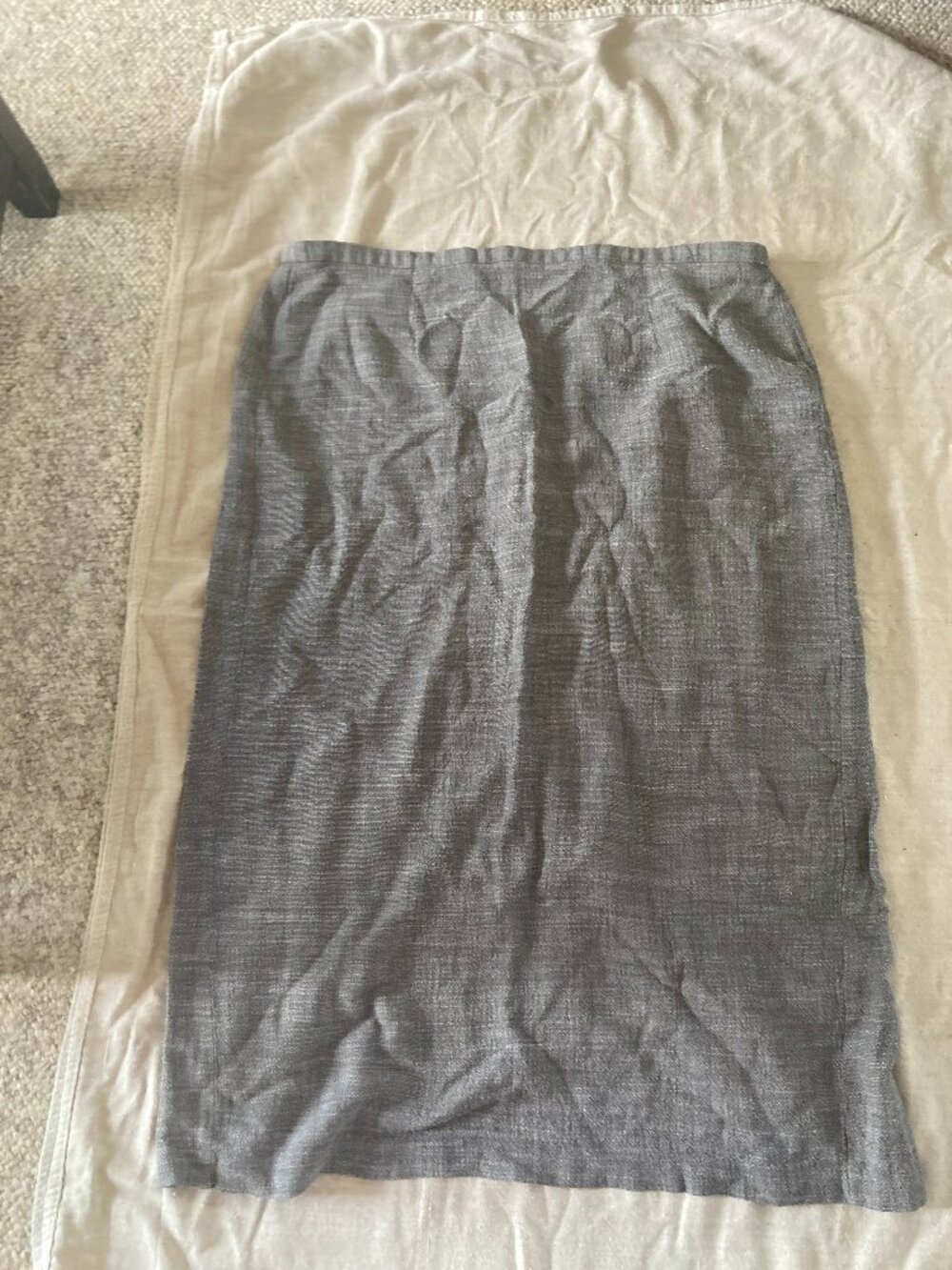 Eileen Fisher gray linen blend maxi skirt size 1X